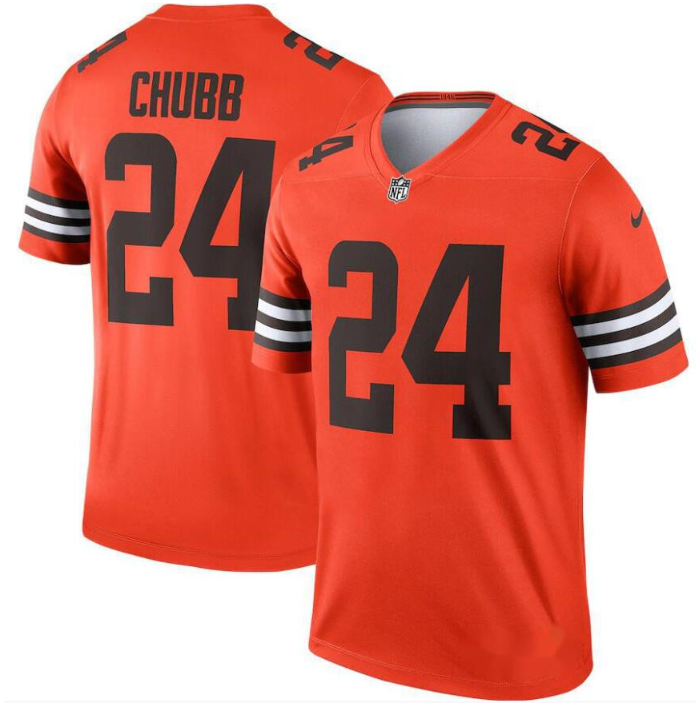 Men's Cleveland Browns #24 Nick Chubb Orange Inverted Legend Jersey Men's Cleveland Browns #24 Nick Chubb Orange Inverted Legend Jersey